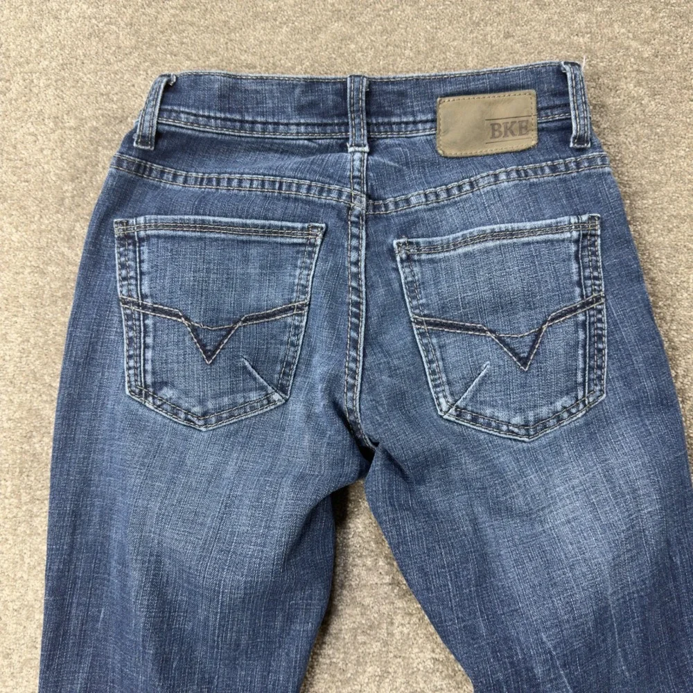 BKE‎ Alec Straight Leg Jeans Mens 27S Blue Medium Wash Stretch Denim ABP5084
